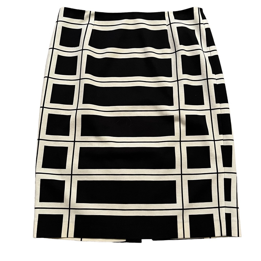 W by Worth Black and Cream Graphic Print Pencil Skirt 2